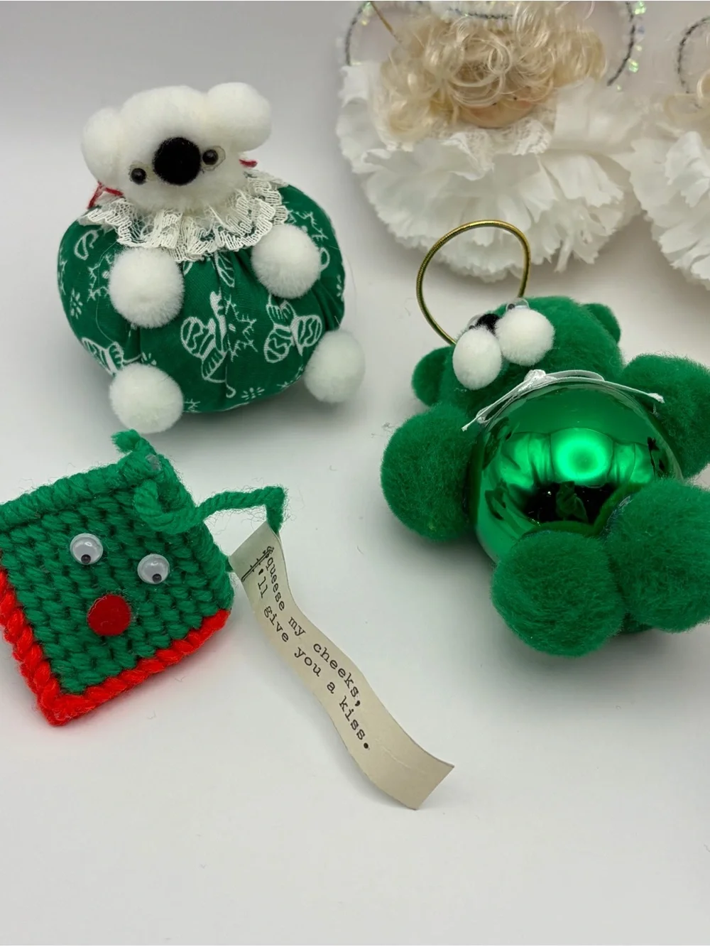 Vintage 10 Handmade Assorted Christmas Ornaments